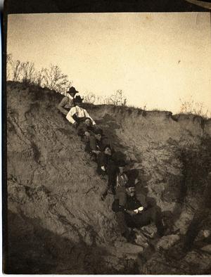 Primary view of object titled 'Railroad Survey Crew Poses Along the Side of a Ravine, c. 1902'.
