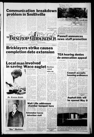 Primary view of object titled 'Bastrop Advertiser (Bastrop, Tex.), Vol. [125], No. 15, Ed. 1 Thursday, April 20, 1978'.