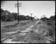 Photograph: Train, railroad tracks and view of country