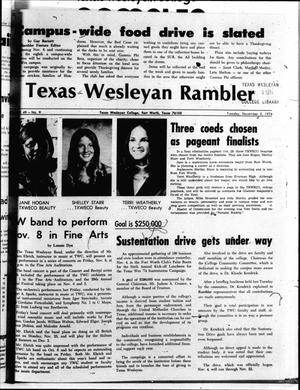 Primary view of object titled 'The Rambler (Fort Worth, Tex.), Vol. 49, No. 9, Ed. 1 Tuesday, November 5, 1974'.
