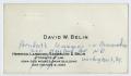 Thumbnail image of item number 1 in: '[Business Card for David W. Belin]'.