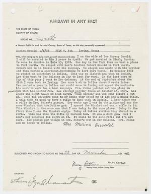 Primary view of object titled '[Affidavit In Any Fact by Marina Oswald #2]'.