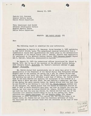 Primary view of object titled '[Report to W. P. Gannaway by Bob K. Carroll, January 23, 1964 #2]'.