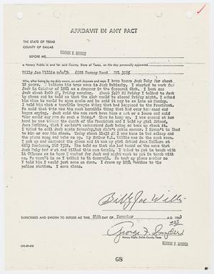 Primary view of object titled '[Affidavit In Any Fact by Billy Joe Willis #2]'.