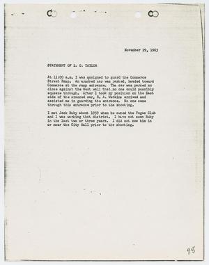 Primary view of object titled '[Typed Statement by L. C. Taylor]'.