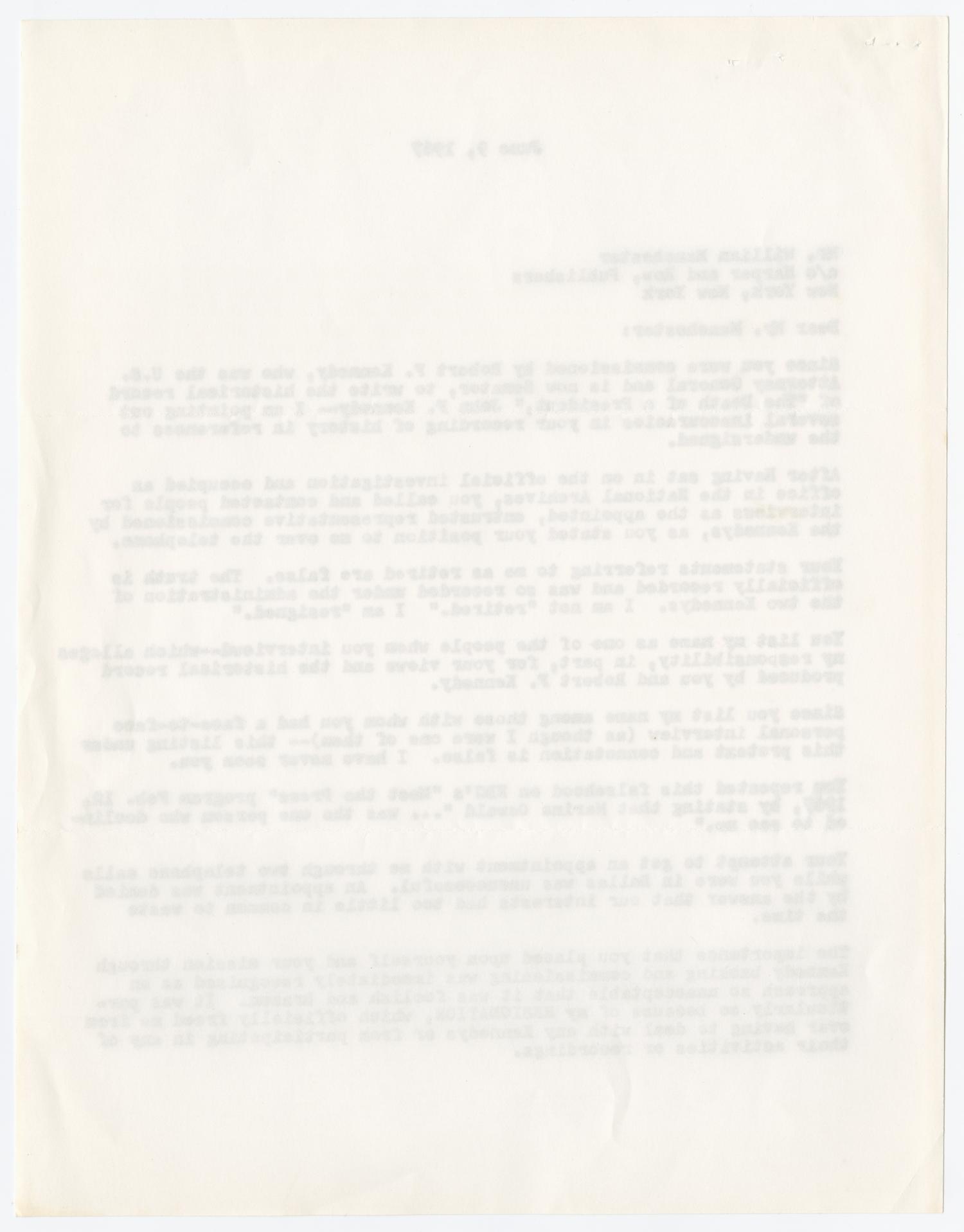 [Letter to William Manchester from Edwin A. Walker, June 9, 1967]
                                                
                                                    [Sequence #]: 2 of 4
                                                
