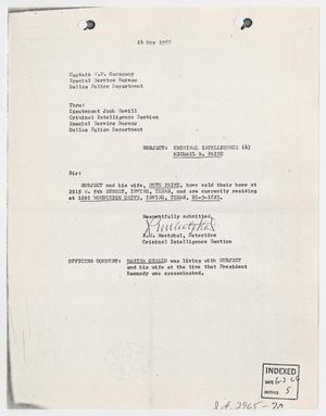 Primary view of object titled '[Report to W. P. Gannaway by R. W. Westphal, May 24, 1966 #1]'.