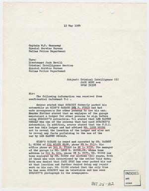 Primary view of object titled '[Report to W. P. Gannaway by H. M. Hart, May 15, 1964]'.