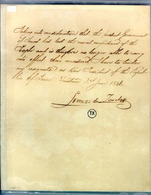 Primary view of object titled '[Letter from Zavala to Prest/Cabinet] June 3rd 1836'.