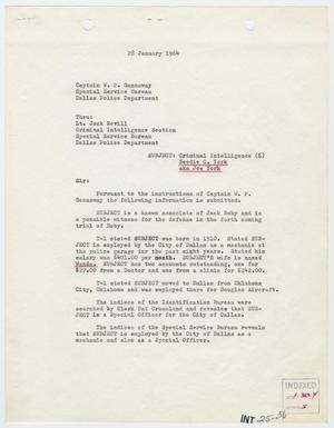 Primary view of object titled '[Report to W. P. Gannaway by D. N. Boyd, January 28, 1964]'.