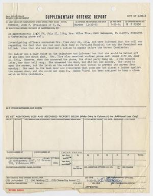 Primary view of object titled '[Supplementary Offense Report by L. D. Montgomery, L. C. Graves, and M. Johnson #1]'.