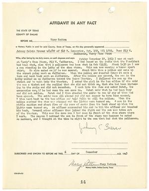 Primary view of object titled '[Affidavit In Any Fact by Johnny Calvin Brewer]'.