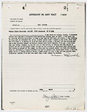 Primary view of object titled '[Affidavit by Mary Rattan #2]'.