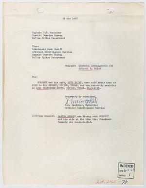 Primary view of object titled '[Report to W. P. Gannaway by R. W. Westphal, May 24, 1966 #2]'.