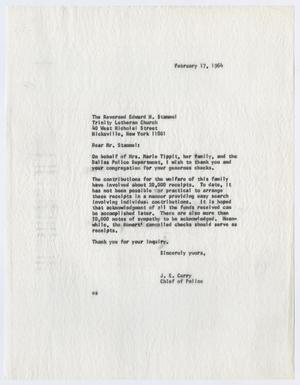 Primary view of object titled '[Correspondence between Chief J. E. Curry and citizens, 1964]'.