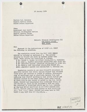 Primary view of object titled '[Report to W. P. Gannaway by H. M. Hart, January 28, 1964 #1]'.