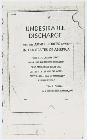 Primary view of [Undesirable Discharge by Armed Forces of Lee Harvey Oswald]