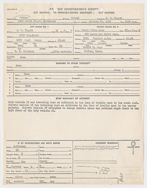 Primary view of object titled '[Accident Report by J. D. Tippit, January 29, 1959]'.