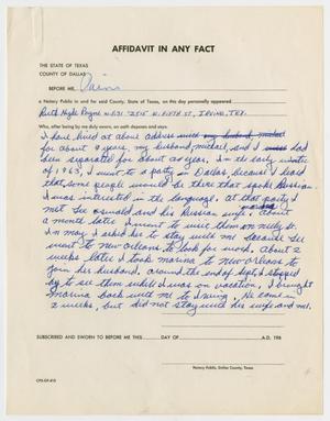 Primary view of object titled '[Affidavit by Ruth Paine]'.