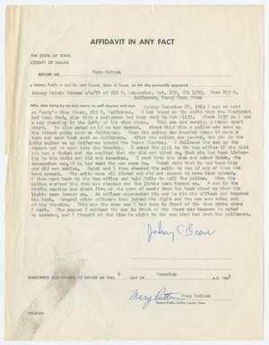 Primary view of object titled '[Affidavit by Johnny Calvin Brewer #1]'.