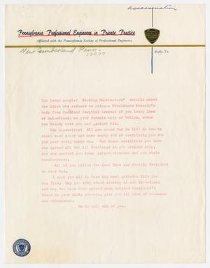Primary view of object titled '[Letters from Citizens to the Police Department]'.