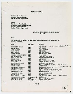 Primary view of object titled '[Report to W. P. Gannaway by R. W. Westphal and P. M. Parks, November 22, 1963 #2]'.