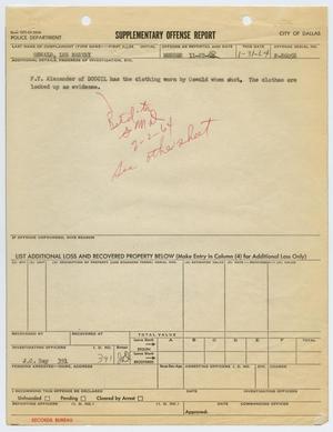 Primary view of object titled '[Supplementary Offense Report by J. C. Day #1]'.