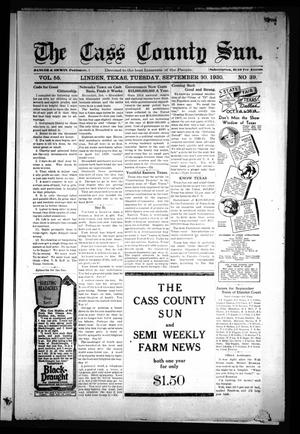 Primary view of object titled 'The Cass County Sun (Linden, Tex.), Vol. 55, No. 39, Ed. 1 Tuesday, September 30, 1930'.
