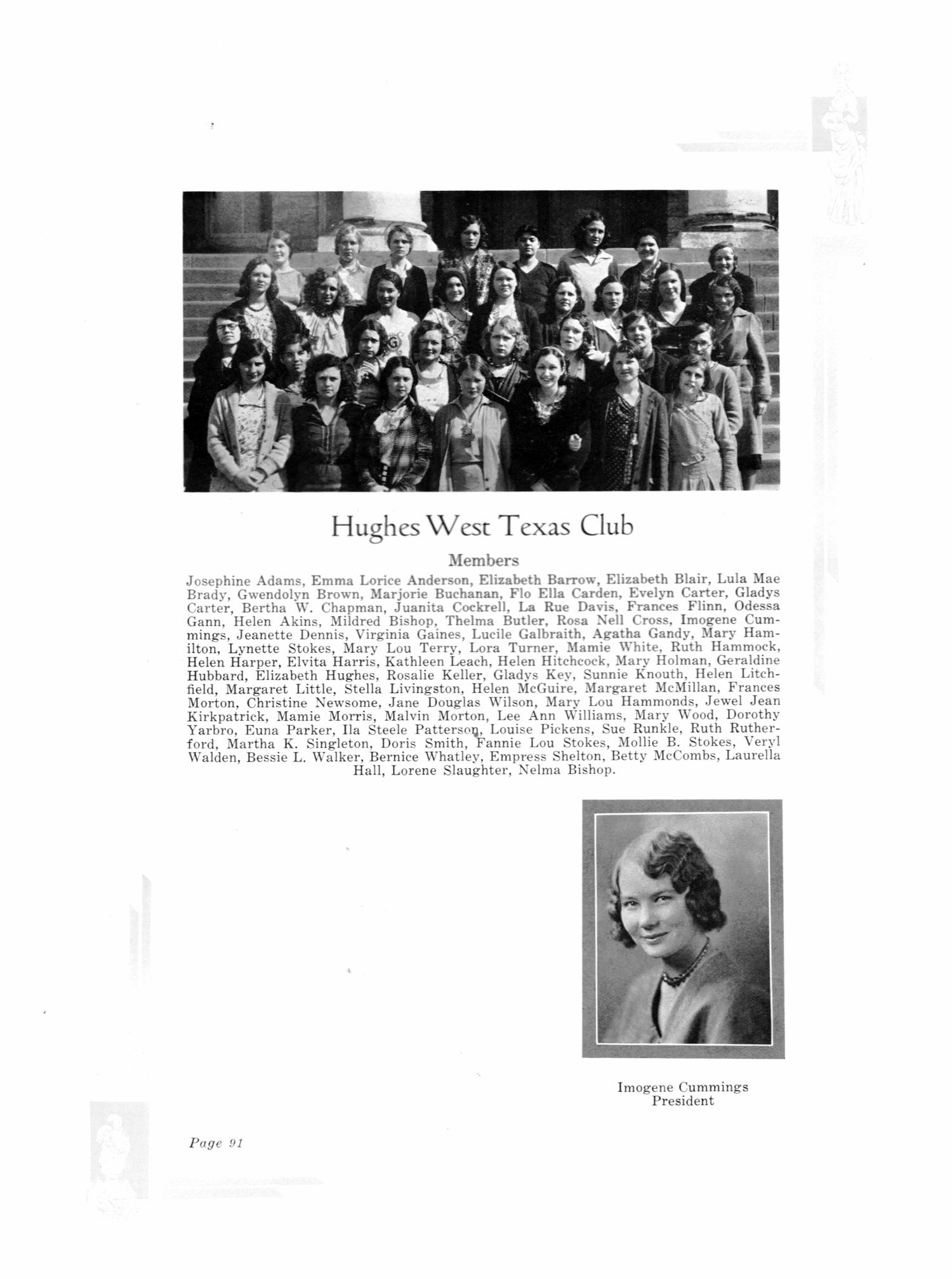 TXWOCO, Yearbook of Texas Woman's College, 1931
                                                
                                                    91
                                                