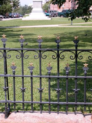 Primary view of object titled 'Detail of fencing around the Texas State Capitol grounds'.