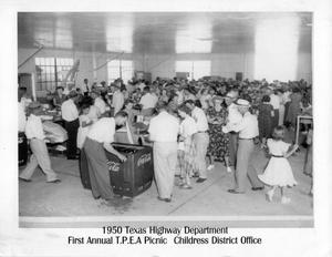 Primary view of object titled '1950 Childress District Office, Texas Highway Dept - 1st picnic'.