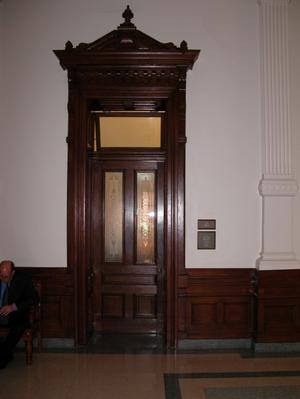 Primary view of object titled 'Detail of a doorway inside the Texas State Capitol'.