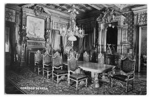 Primary view of object titled 'Postcard of a formal dining room'.