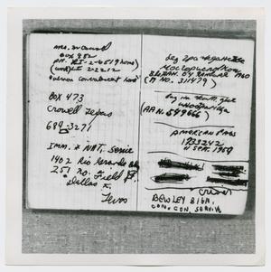 Primary view of object titled '[Pages in Oswald's Book, Photograph #6]'.