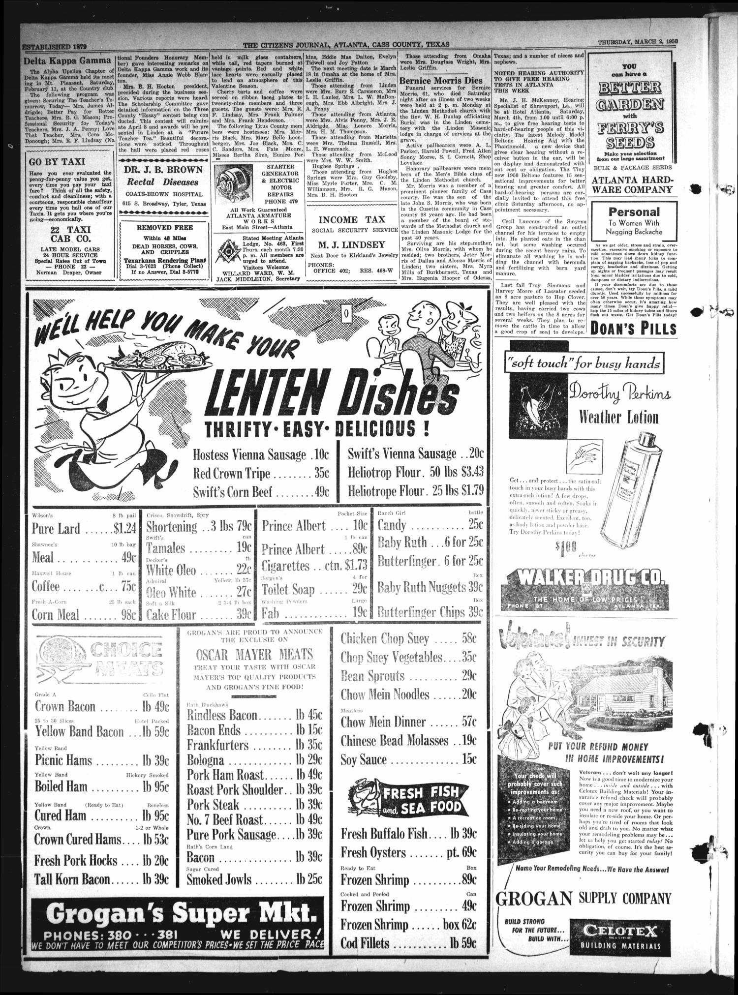 The Citizens Journal (Atlanta, Tex.), Vol. 70, No. 9, Ed. 1 Thursday, March 2, 1950
                                                
                                                    [Sequence #]: 2 of 8
                                                