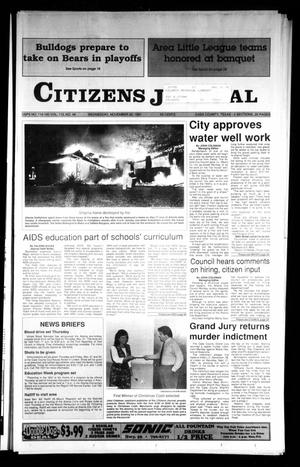 Primary view of object titled 'Citizens Journal (Atlanta, Tex.), Vol. 113, No. 48, Ed. 1 Wednesday, November 20, 1991'.