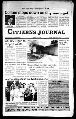 Primary view of object titled 'Citizens Journal (Atlanta, Tex.), Vol. 111, No. 116, Ed. 1 Sunday, July 1, 1990'.