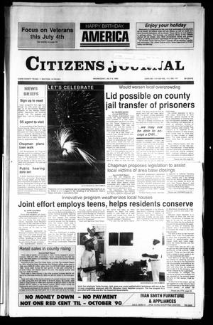 Primary view of object titled 'Citizens Journal (Atlanta, Tex.), Vol. 111, No. 117, Ed. 1 Wednesday, July 4, 1990'.