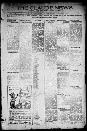 Primary view of object titled 'The Claude News (Claude, Tex.), Vol. 14, No. 11, Ed. 1 Friday, December 3, 1915'.