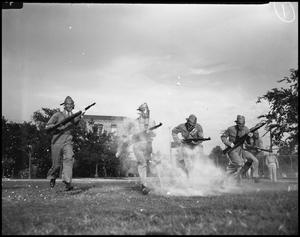 Primary view of object titled '[ROTC Cadets Being Gassed]'.