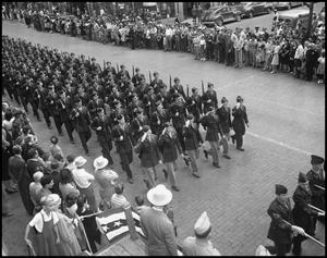Primary view of object titled '[NTAC Cadets Marching]'.