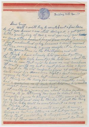 Primary view of object titled '[Letter from Beal S. Powell to Lena Lawson, November 17, 1944]'.