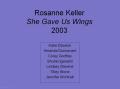 Book: ["She Gave Us Wings," by Rosanne Keller, 2003]