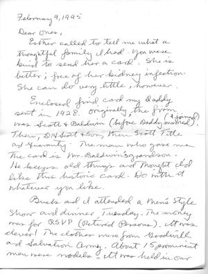 Primary view of [Letter from Betty Scrivner]