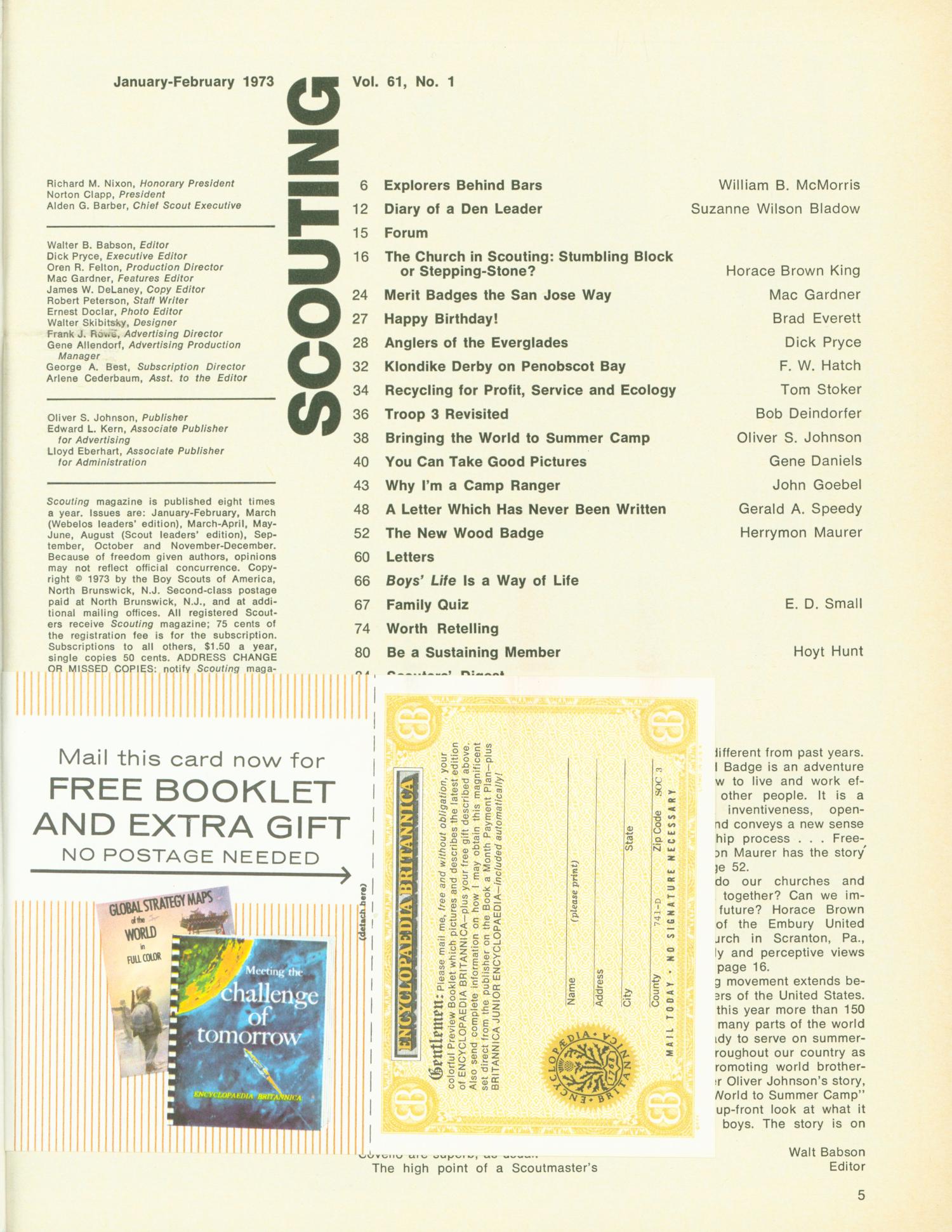 Scouting, Volume 61, Number 1, January-February 1973
                                                
                                                    3
                                                