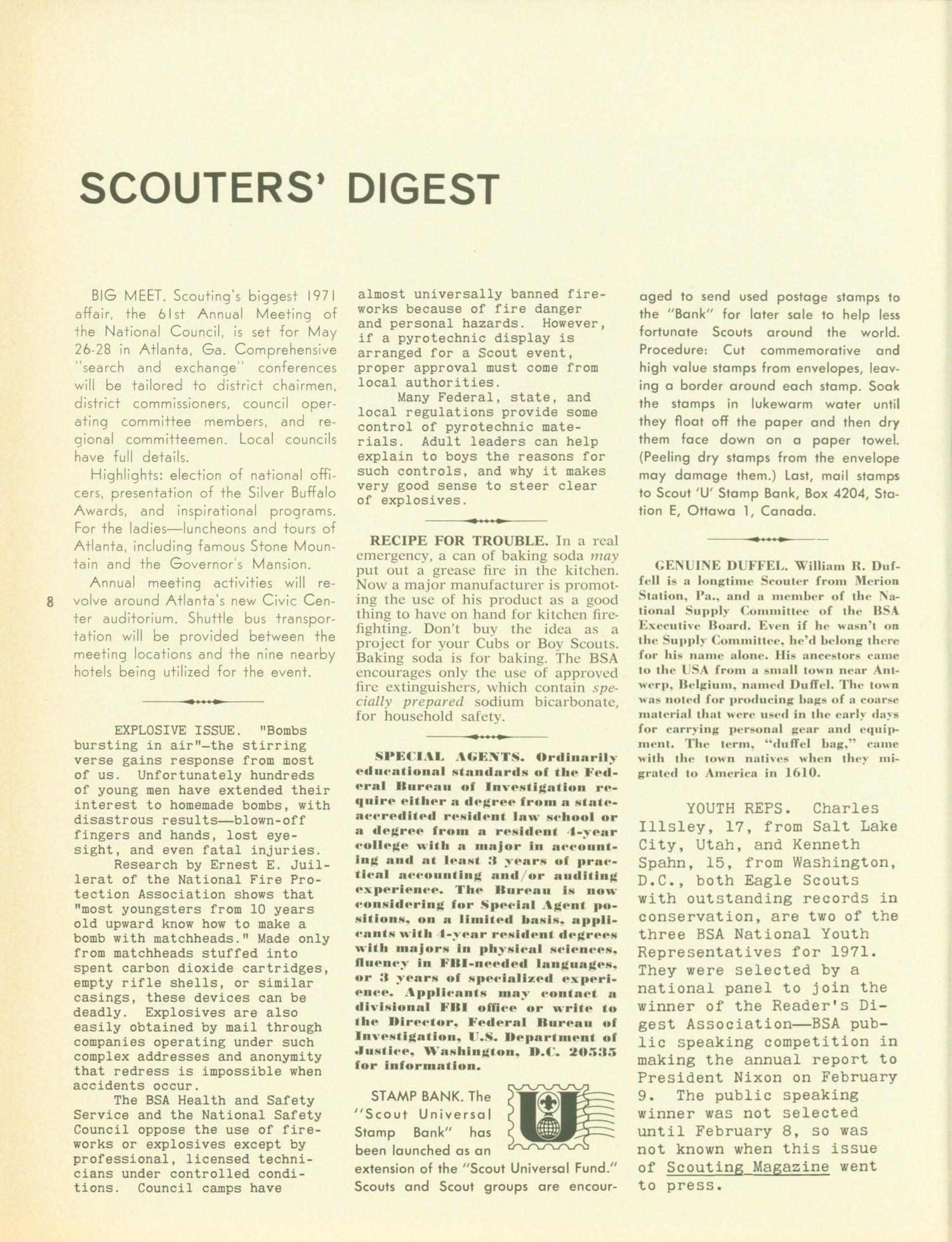 Scouting, Volume 59, Number 2, March-April 1971
                                                
                                                    8
                                                