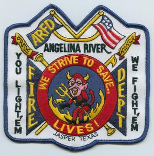 Primary view of object titled '[Angelina River, Texas Fire Department Patch]'.
