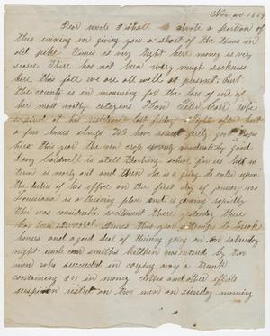 Primary view of object titled '[Letter from Henry S. Carroll to Joseph A. Carroll, November 20, 1859]'.