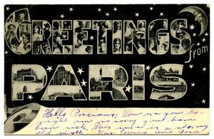 Primary view of object titled '[Greetings From Paris]'.