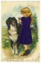Postcard: [Girl and Dog]